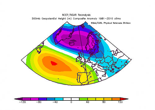 ANOMALIA ALTEZZA GEOPOTENZIALE A 500HPA – PRIMA METÀ INVERNO (indicativamente 1/12 – 15/1) ANOMALIA ALTEZZA GEOPOTENZIALE A 500HPA – PRIMA METÀ INVERNO (indicativamente 1/12 – 15/1)