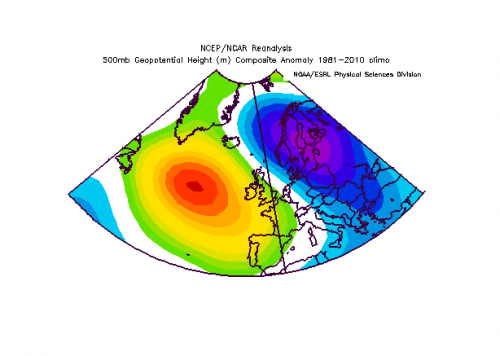 ANOMALIA ALTEZZA GEOPOTENZIALE A 500HPA – SECONDA METÀ INVERNO (indicativamente 16/1 – 29/2) ANOMALIA ALTEZZA GEOPOTENZIALE A 500HPA – SECONDA METÀ INVERNO (indicativamente 16/1 – 29/2)