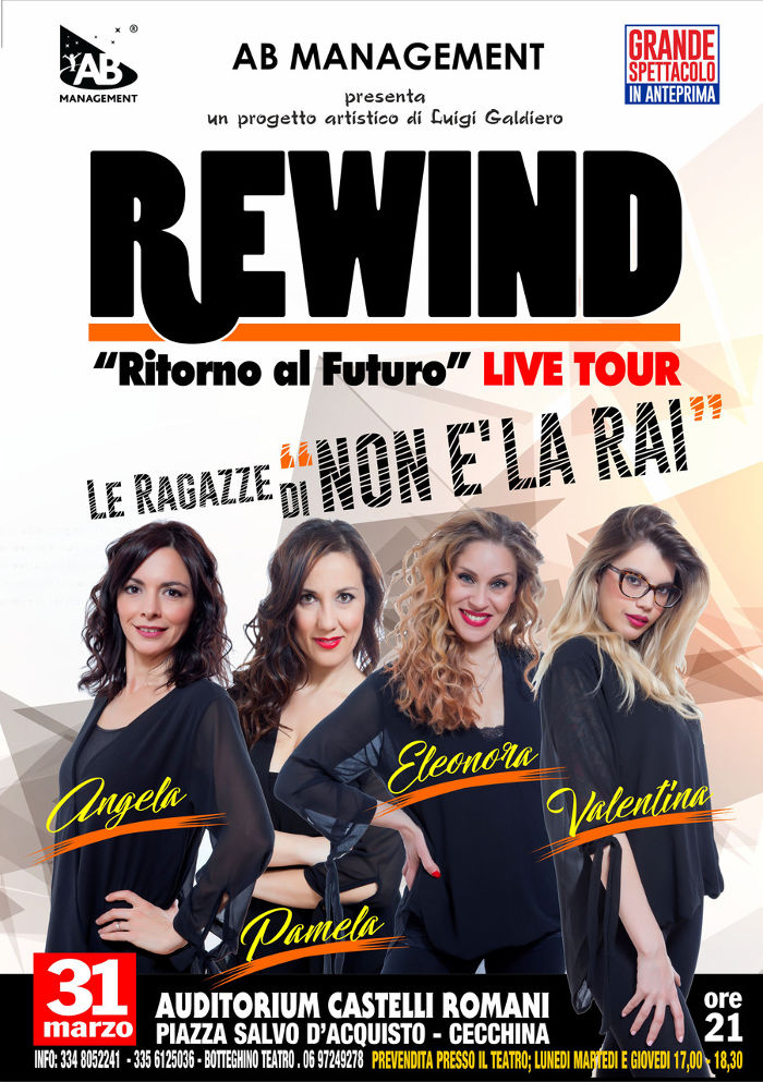 AB Management presenta l'attesissimo spettacolo Rewind - Ritorno al Futuro