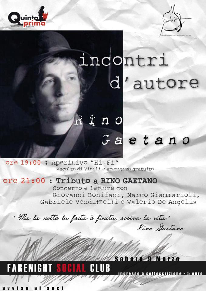 Frascati incontri d'autore: Rino Gaetano