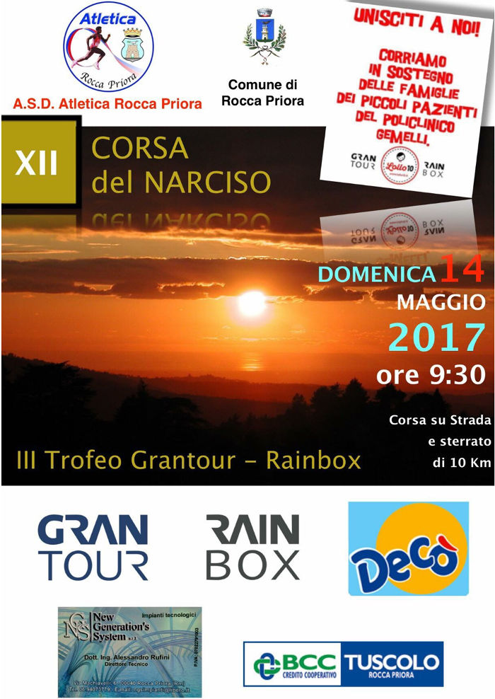 Corsa del Narciso a Rocca Priora 14 Maggio 2017 Corsa del Narciso a Rocca Priora 14 Maggio 2017