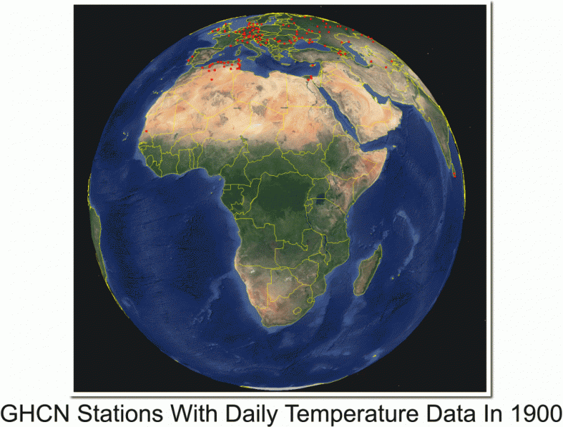 Stazioni meteo Nasa con dati di tutto il 900 Africa