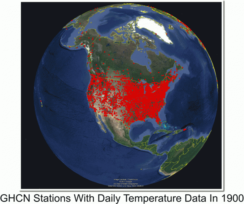 Stazioni meteo Nasa con dati di tutto il 900 Nord America